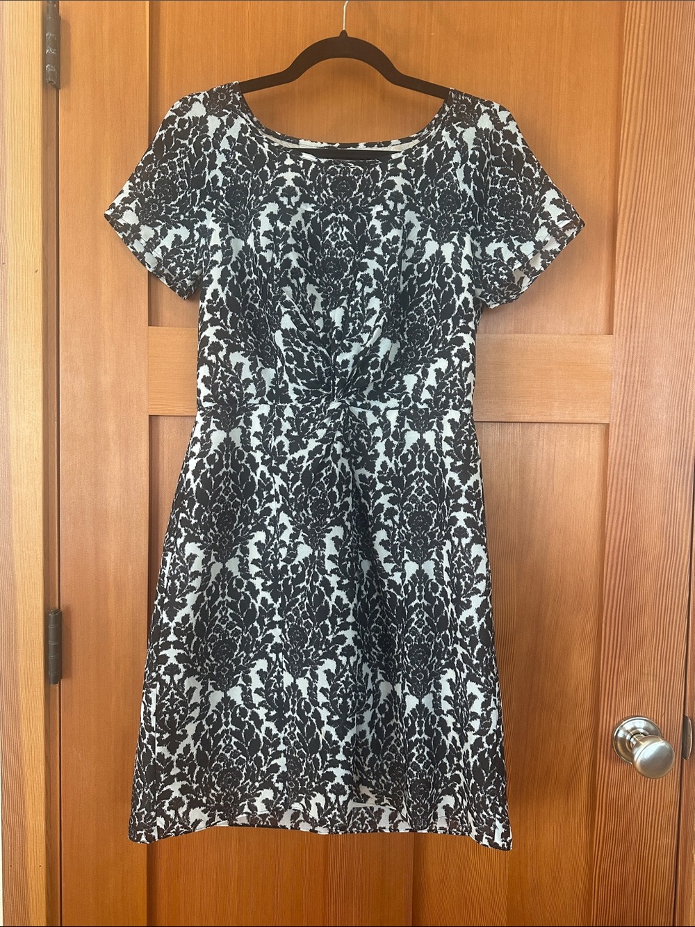 J. Crew Black & White Print Short Sleeve Dress